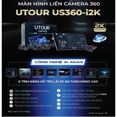 Màn hình liền Camera 360 AI ADAS UTOUR US360-i12K