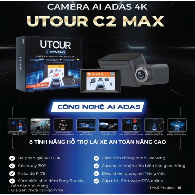  Camera AI ADAS 4K UTOUR C2 MAX