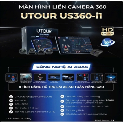 Màn hình liền Camera 360 AI ADAS UTOUR US360-i1